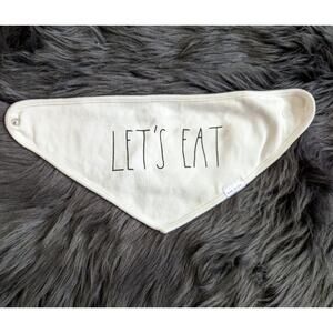 Rae Dunn Lets Eat off white baby bib